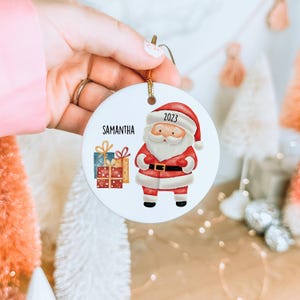 Baby&#39;s First Christmas Ornament, Personalized First Christmas Santa Ornament, Custom Baby Boy or Girl Ornament, 2024 Christmas Keepsake
