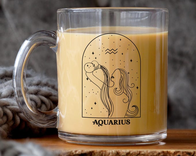 Aquarius Birthday Mug, Zodiac Astrology Sign (January–February) Gift