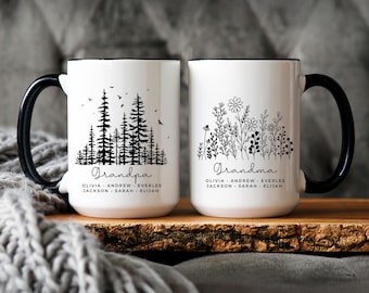 Grandma & Grandpa Mugs, Pregnancy Announcement gift with grandkid names, Promoted to Grandpa/Grandma, New Grandparent Gift*Sold Individually