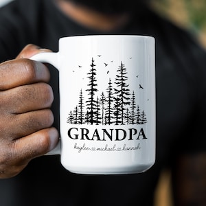 Custom Grandpa Mug with grandkids names, Fathers Day Gift, Papa Birthday gift, Personalized gift for Gramps, Pawpaw mug, Custom Papa mug zdjęcie 1