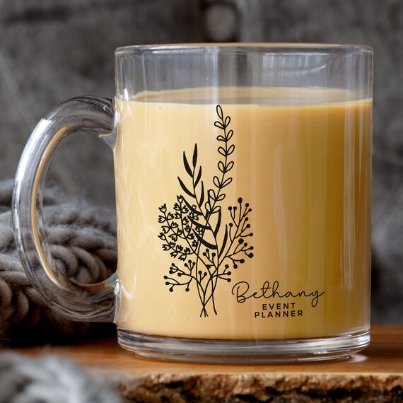 Event Planner Gift, Wedding Planner Mug, Personalized floral name mug, Thank you appreciation Gift, Manager Designer Planner Coordianator