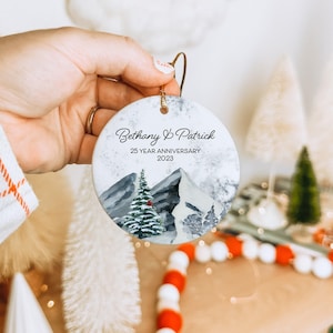 25 Year Custom Anniversary Ornament-choose ANY Year, Personalized keepsake gift, couple name 2024, 25th Anniversary Gift, 25 year married