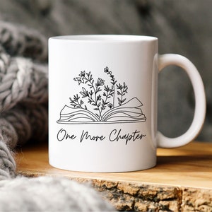 Just One More Chapter Mug, Gift for Book Lover, Floral Book Mug, Reading Mug, Flower Book Mug, Book Lover Mug, Librarian Mug,Teacher Gift image 4