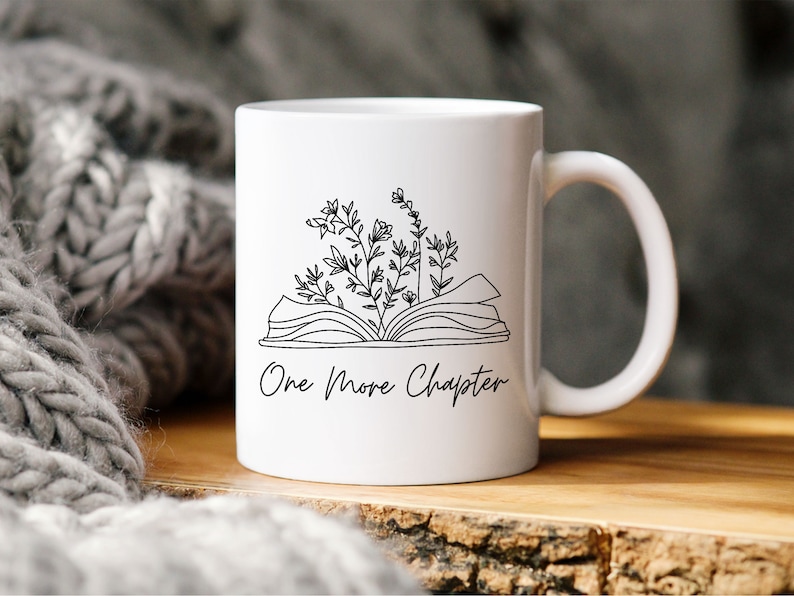 Just One More Chapter Mug, Gift for Book Lover, Floral Book Mug, Reading Mug, Flower Book Mug, Book Lover Mug, Librarian Mug,Teacher Gift image 4