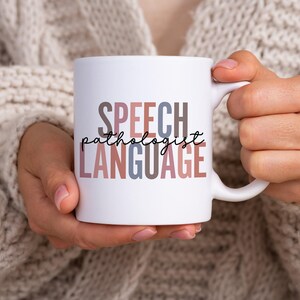 Regalo de terapia del habla, regalo para terapeuta del habla, regalo para logopeda, regalo para patólogo del habla y el lenguaje, regalo para SLP, taza de terapia del habla, taza para terapeuta del habla imagen 2
