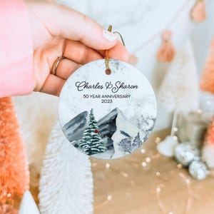 50 Year Custom Anniversary Ornament-choose ANY Year, Personalized keepsake gift, couple name 2024, 50th Anniversary Gift, 50 year married