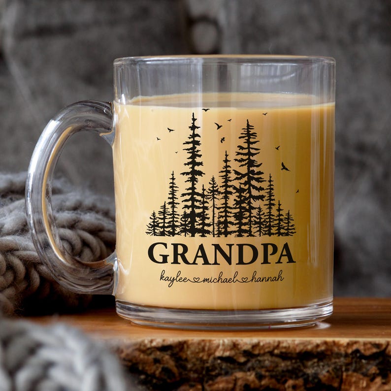 Custom Grandpa Mug with grandkids names, Fathers Day Gift, Papa Birthday gift, Personalized gift for Gramps, Pawpaw mug, Custom Papa mug zdjęcie 2