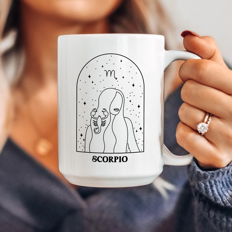 Scorpio Birthday Mug, Scorpio Zodiac Gift, October Birthday, November Birthday, Horoscope Mug,Astrology Mug,Scorpio Gift,Scorpio Mug for her image 2