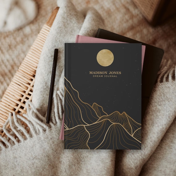 Personalized Dream Journal, Gratitude Journal, Dream Diary, Gift for her, Mindfulness Notebook, Moon Journal, Prayer Journal, Gift for him
