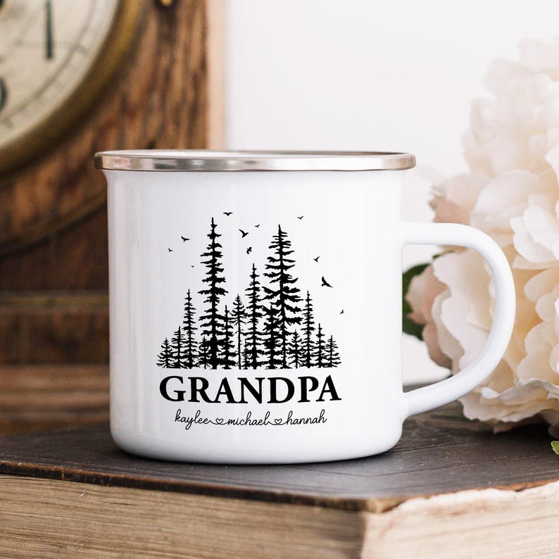 Custom Grandpa Mug with grandkids names, Fathers Day Gift, Papa Birthday gift, Personalized gift for Gramps, Pawpaw mug, Custom Papa mug zdjęcie 4