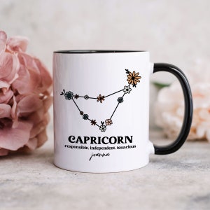 Capricorn Birthday Mug, Capricorn Zodiac Gift, Custom Capricorn Mug, Custom Name Mug, Horoscope Mug, Astrology Mug, Capricorn Gift for her