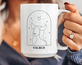 Taurus Birthday Mug, Taurus Zodiac Gift, April Birthday, May Birthday, Horoscope Mug, Astrology Mug, Cute Birthday Gift for Her, Taurus Mug