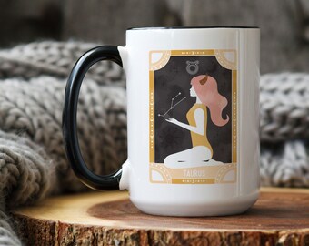 Taurus Mug, Taurus Zodiac Gift, Custom Taurus Mug, Custom Name Mug,Horoscope Mug, Astrology Mug, Cute Birthday Gift for Her, Taurus Birthday