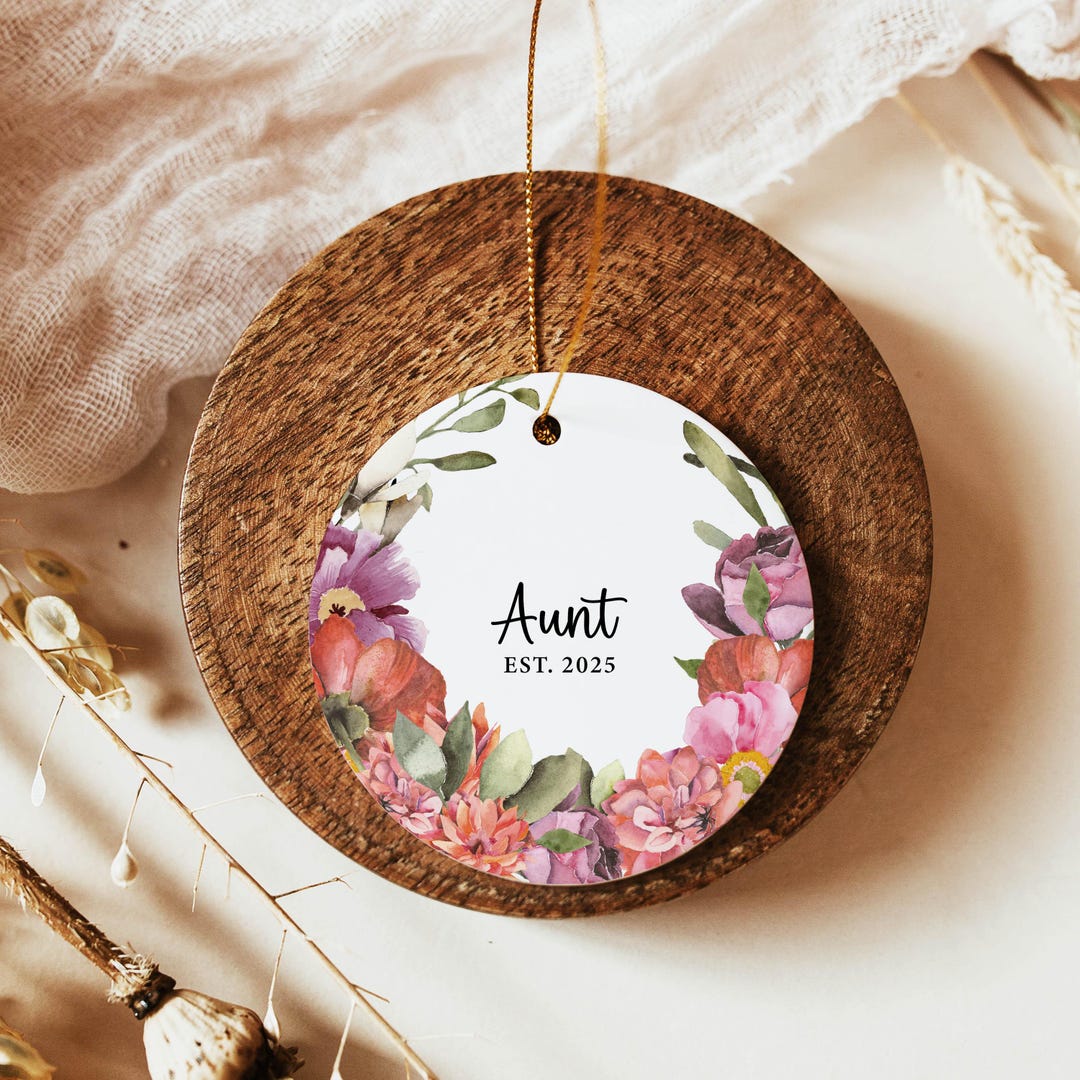 New Aunt Ornament With Year, Custom Mothers Day Gift for New Auntie ...