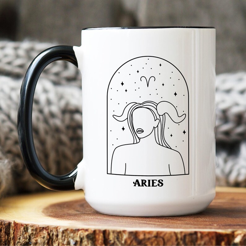 Aries Horoscope Mug: March-April Birthday Zodiac Gift, Astrology Coffee Cup image 3