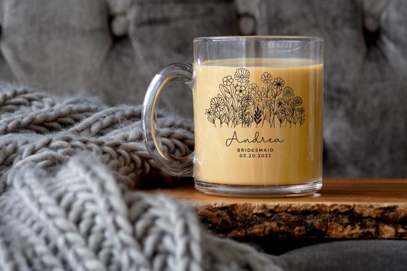 Bridesmaid Personalized Bridesmaid Gift, Bridesmaid Proposal Gift, Bridesmaid Mug,Bridal Party Gift,Custom Flower Bride Gift Bachelorette