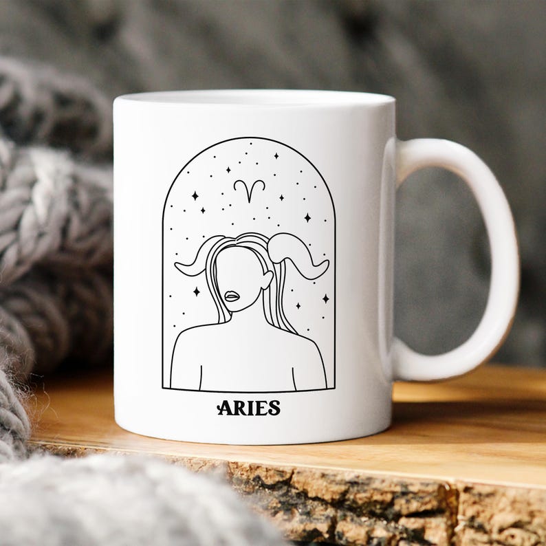 Aries Horoscope Mug: March-April Birthday Zodiac Gift, Astrology Coffee Cup image 5