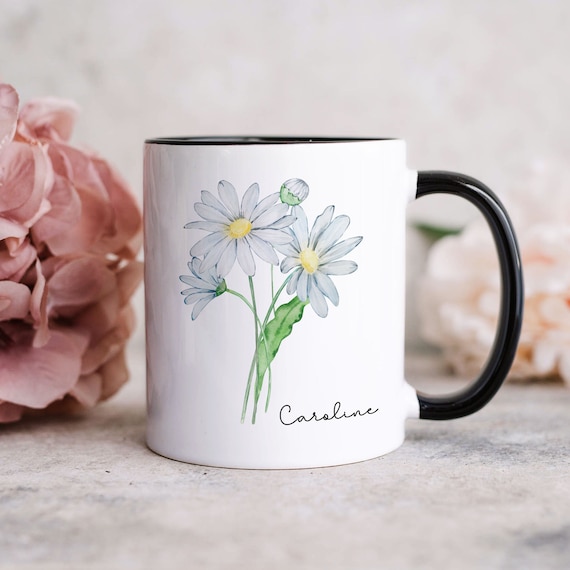 April Birthday Gifts, April Birth Flower Gift, April Birthday Gift for her, April Birthday Mug, Daisy Birth flower Mug