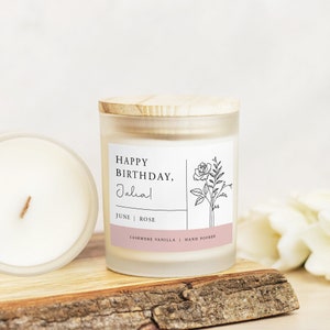 June Birthday Gifts for her, June Birth Month Flower, June Candle, Gift for Her, Best Friend Gift, Rose Gift, Honeysuckle Gift, Gift for Mom