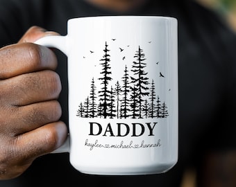 Custom tree Daddy mug, Fathers Day Gift Personalized Kids Names, Gift from Daughter/Son, Gift for Dad's Birthday, Dada Gift, Dad Mug
