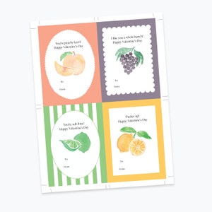 DIY Printable Valentine&#39;s Day Cards | Set of 4 Designs | Kids Valentine Exchange Cards | Digital Download | FREE Envelope Template Included!
