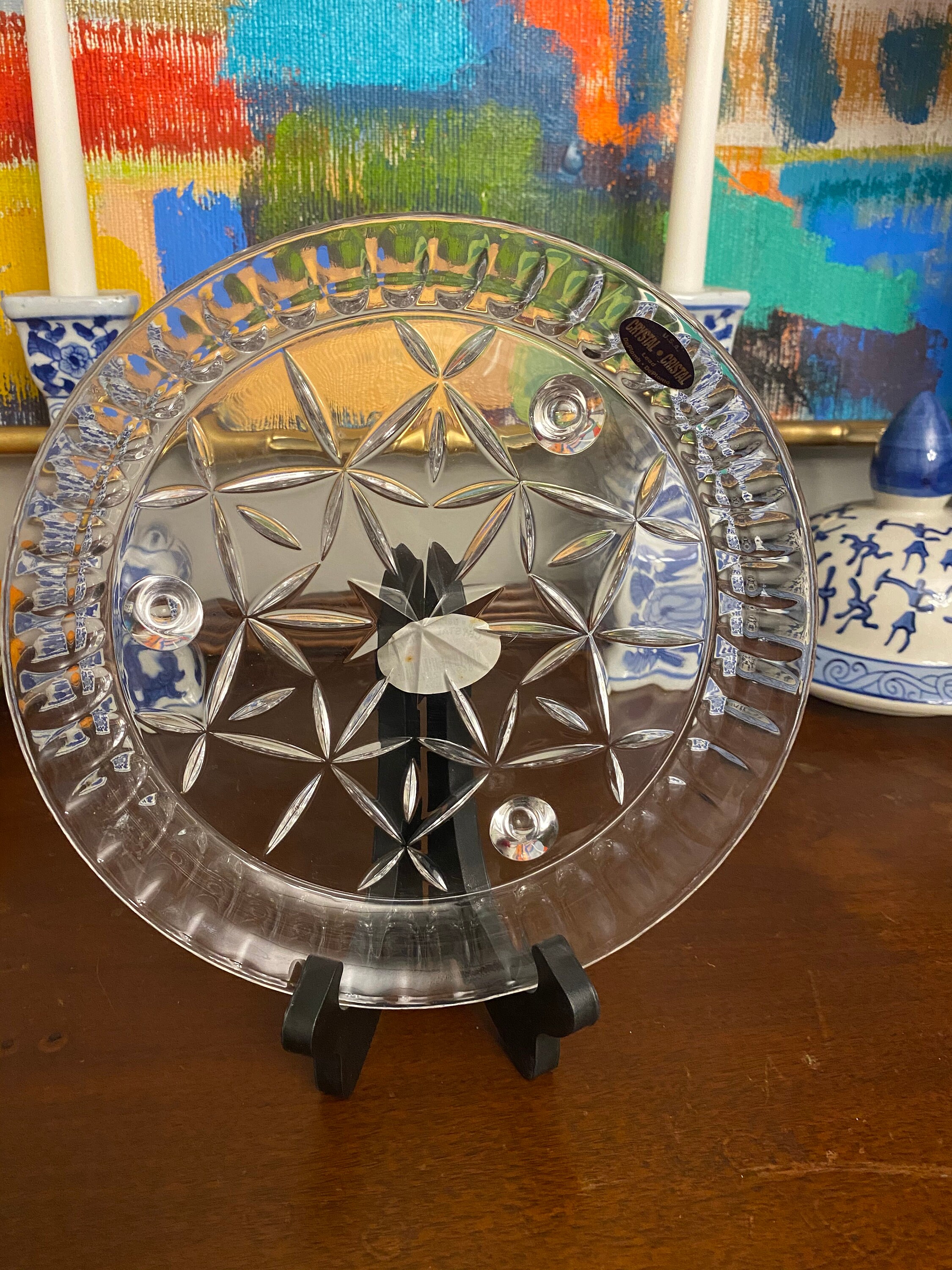 Crystal cake plate Etsy