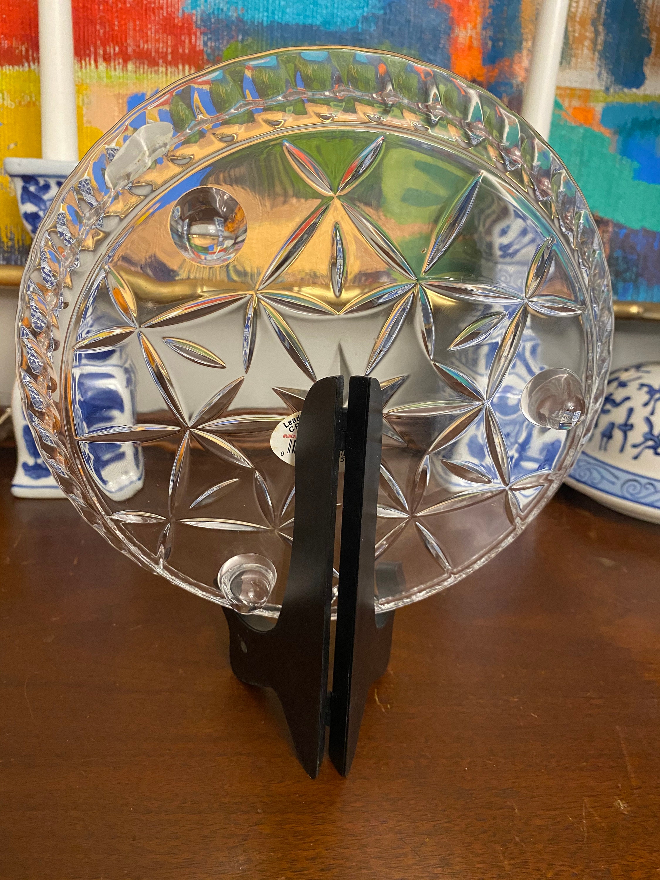 Crystal cake plate Etsy