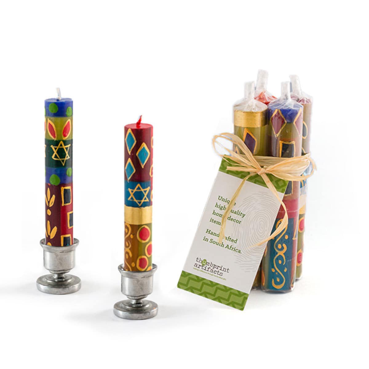 Judaica Shabbat Candles - 4-pack - Etsy