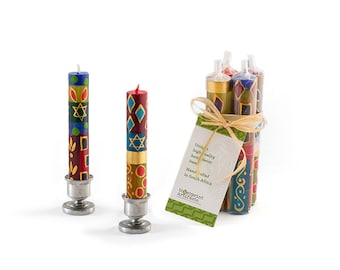 Judaica Shabbat Candles - 4-Pack