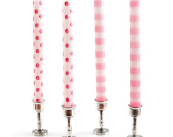 Pink Dots & Stripes Tapers - Gift Box of 4