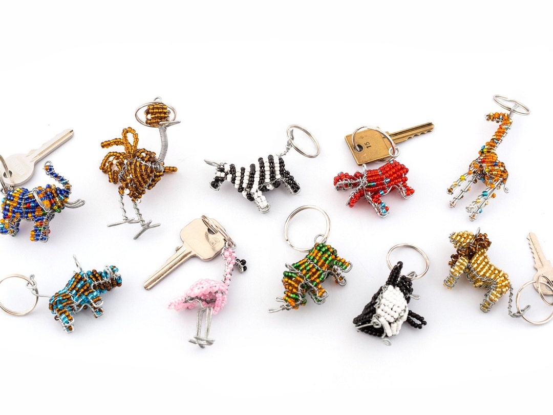 African Beaded Animals - Key Chains - Etsy