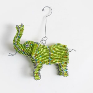 Beaded African Elephant Ornament