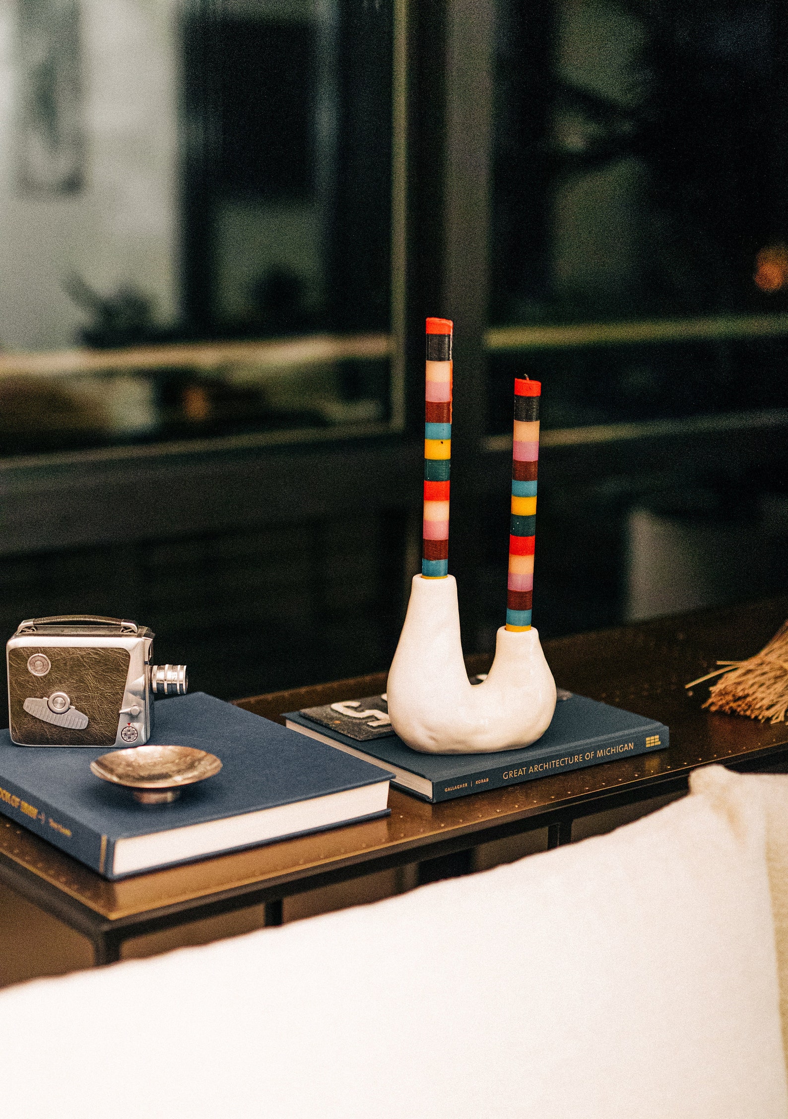 Memphis Stripe Candles Etsy