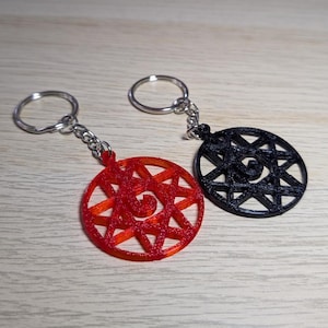 FMA Blood Seal Keychain – Fullmetal Alchemist Inspired Anime Accessory | Handcrafted Red Transmutation Circle Charm