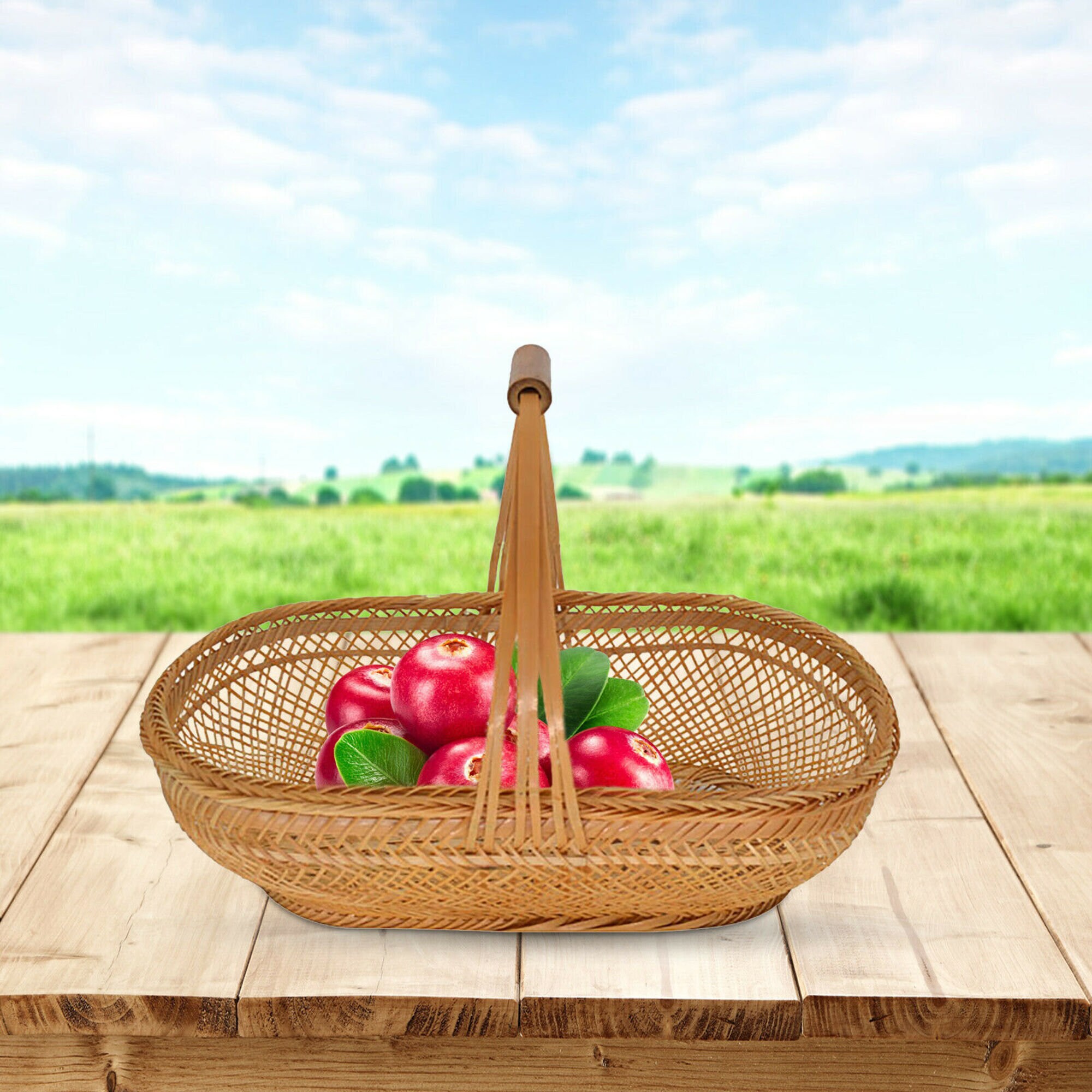 Picnic Basket Camping Basket Food storage basket Boho Decor Etsy