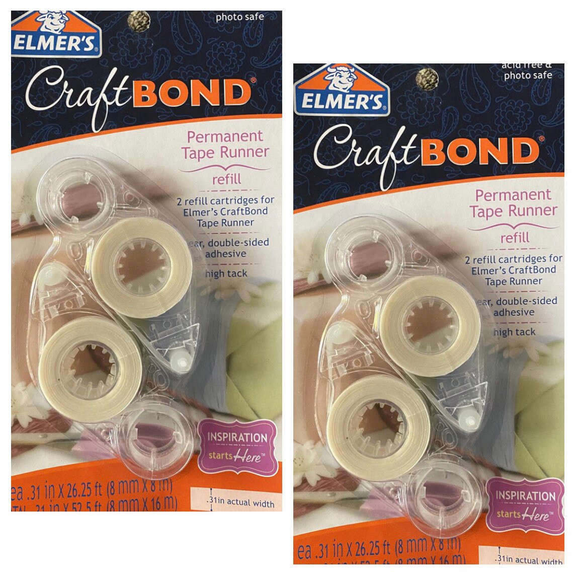 Elmers Permanent Tape Runner Refill X4 Two 2 Packs Etsy