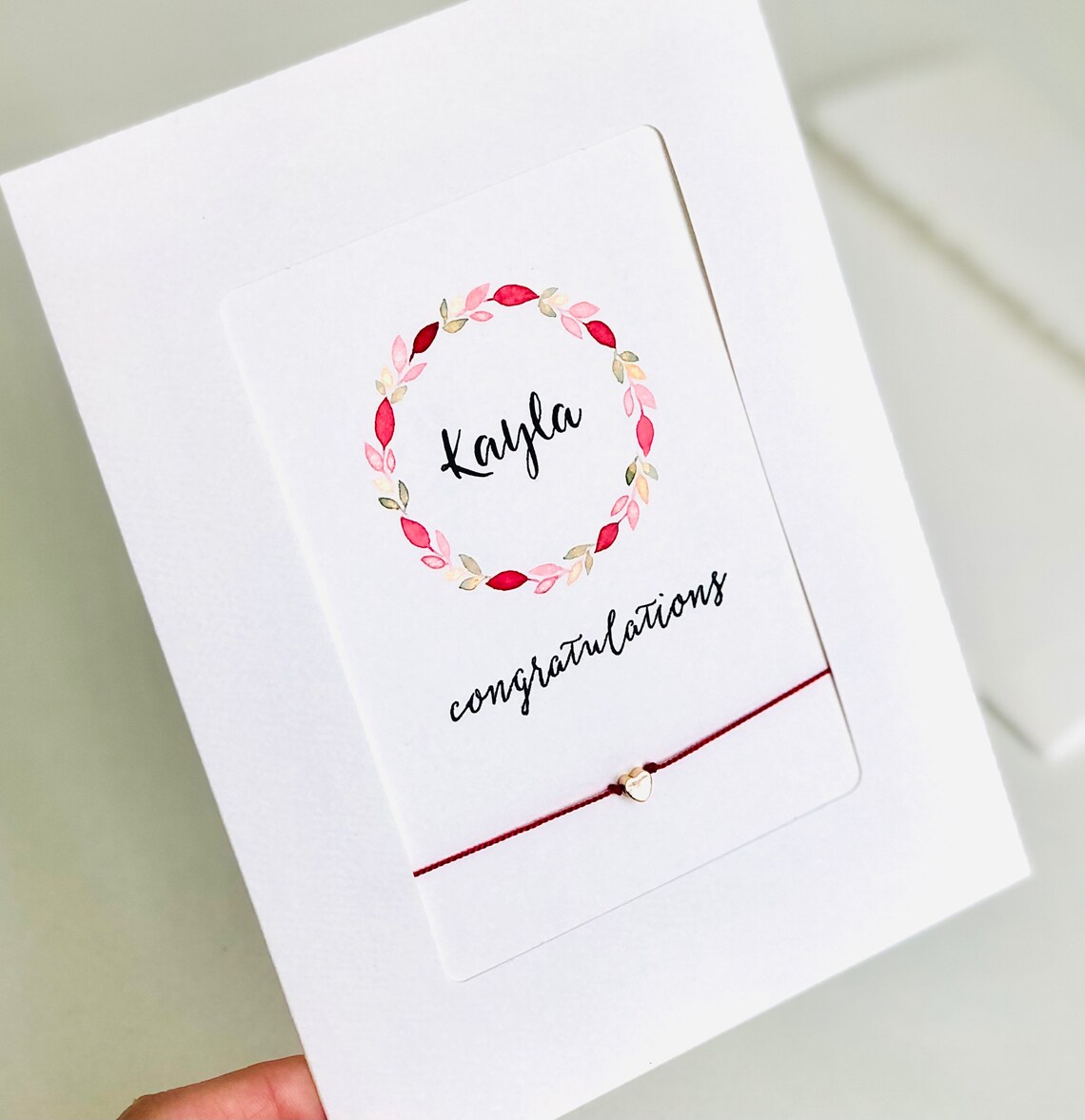 Happy First Period Card With Silk Cord Bracelet Personalized Etsy