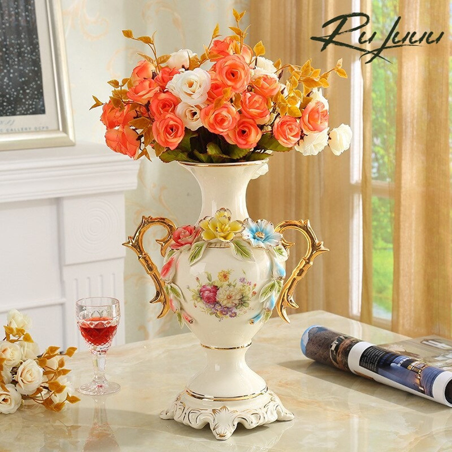 European Style Vintage Ceramic Vase Luxury Handmade Etsy