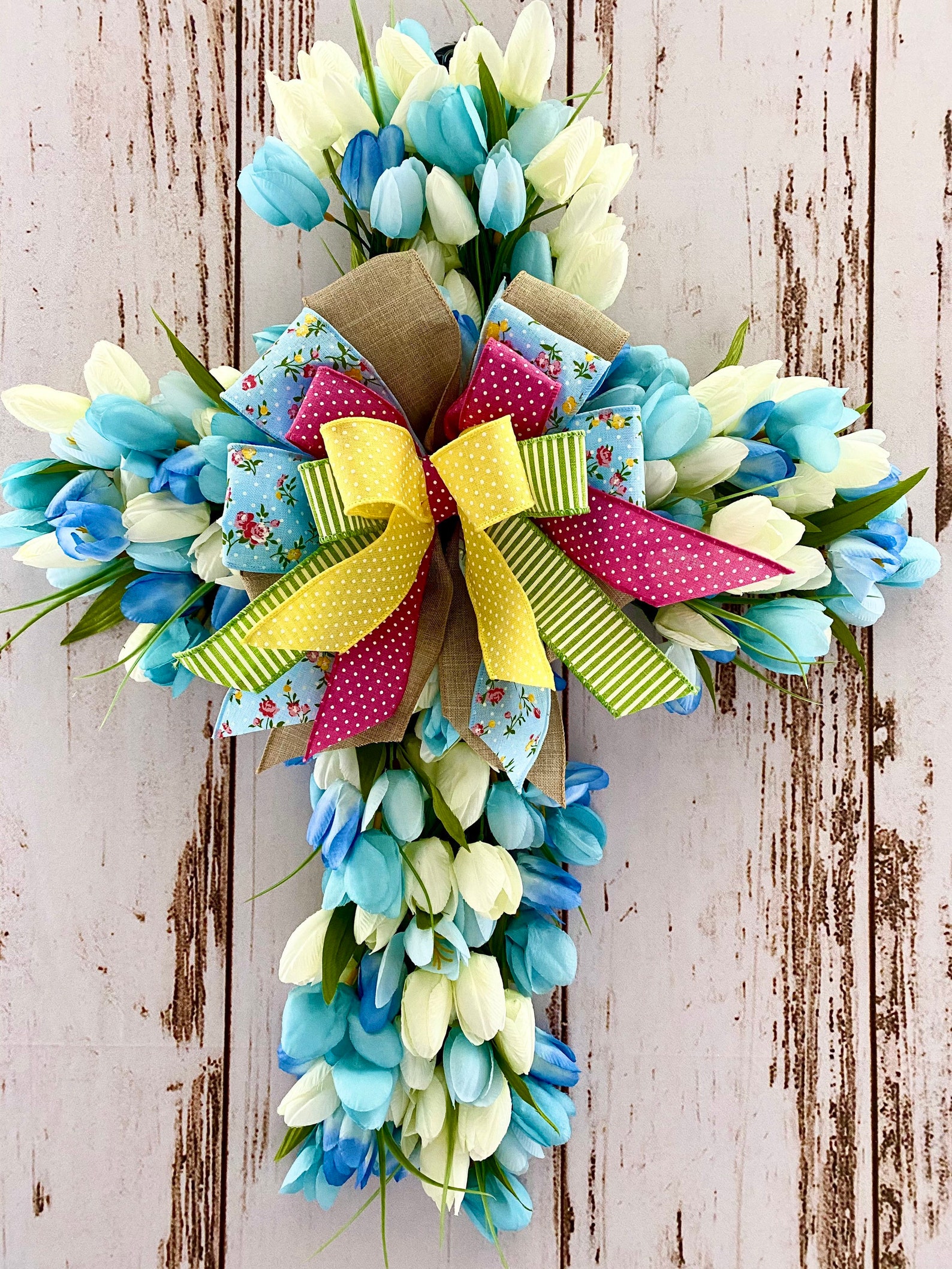 Tulip cross Funeral arrangement Flower wreath Funeral Etsy