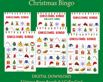 Christmas BINGO Digital Printable Downloadable Game