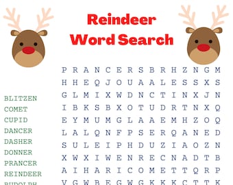 Reindeer Word Search