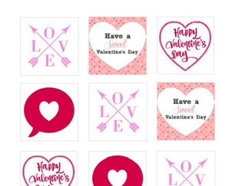 Valentine's Day Square Gift Tags