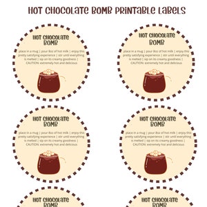 Hot Chocolate Bomb Labels | Printable Hot Chocolate Bomb Labels | Hot Chocolate Bomb Tags