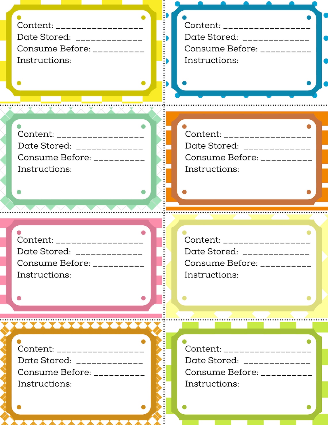 Printable Freezer Labels Print at Home Freezer Labels PDF Digital ...