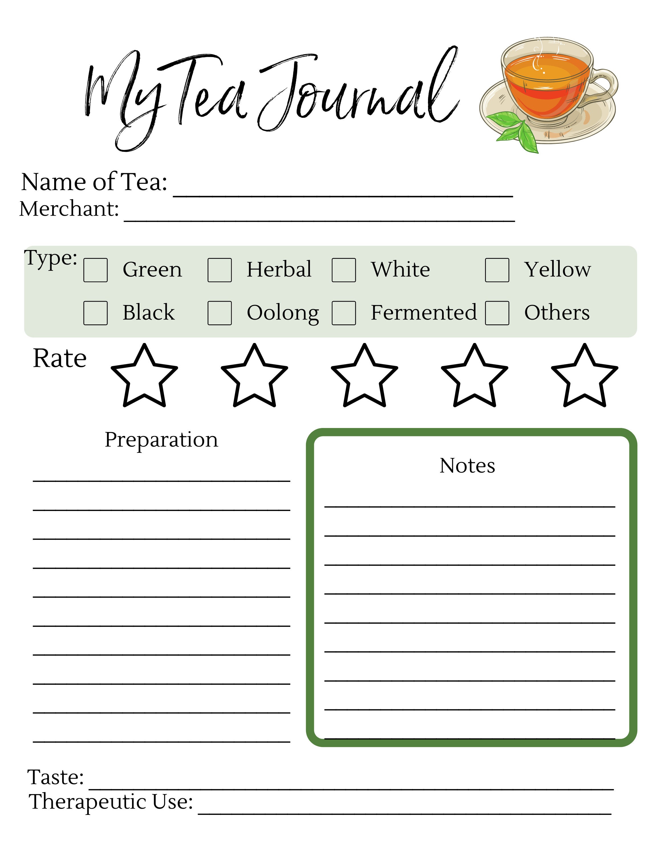 Menu Plan Cheese & Drink Tasting Log 6 PAGES Etsy España