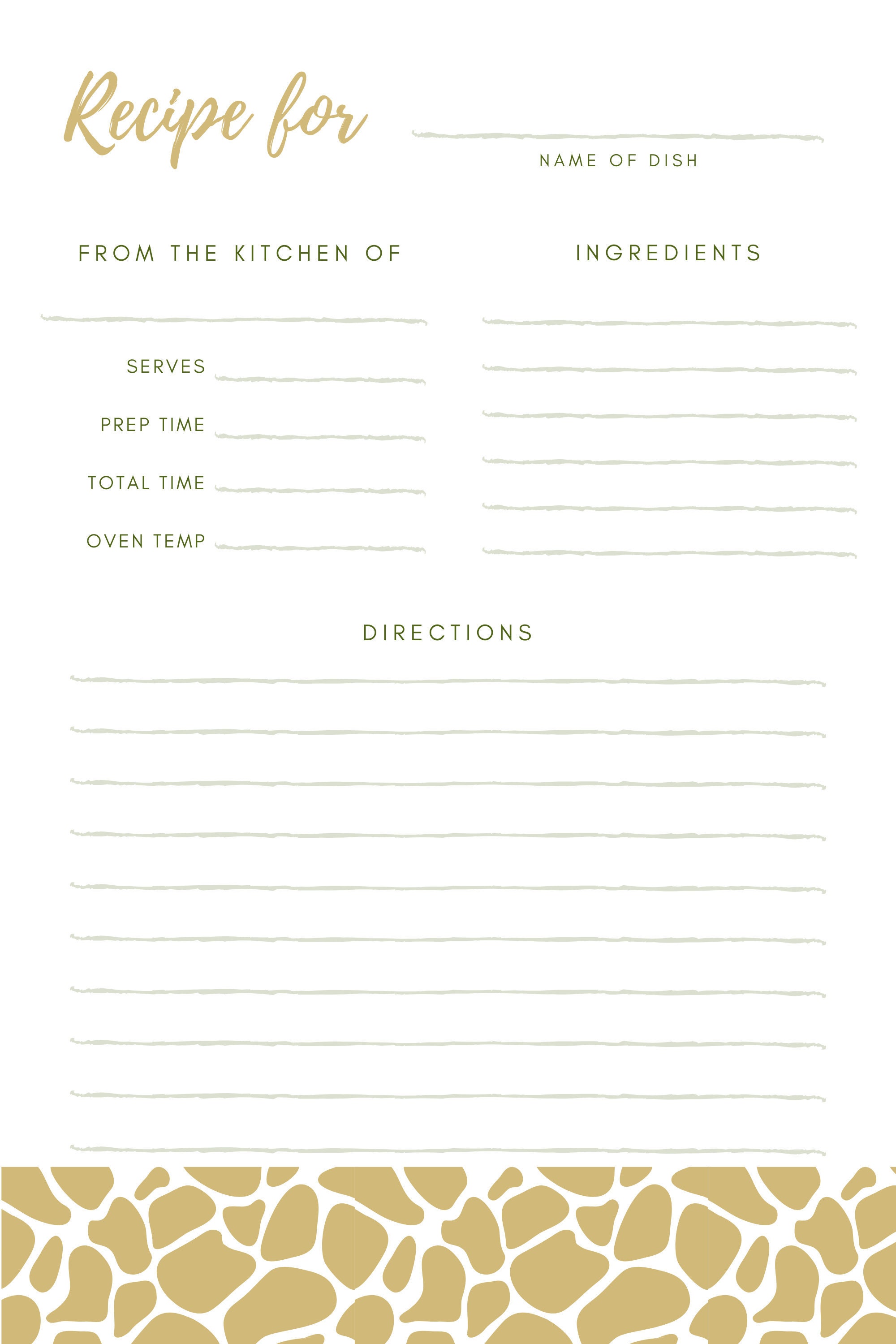 Recipe Printable Page Giraffe - Il Fullxfull.3031882302 Ovsb 
