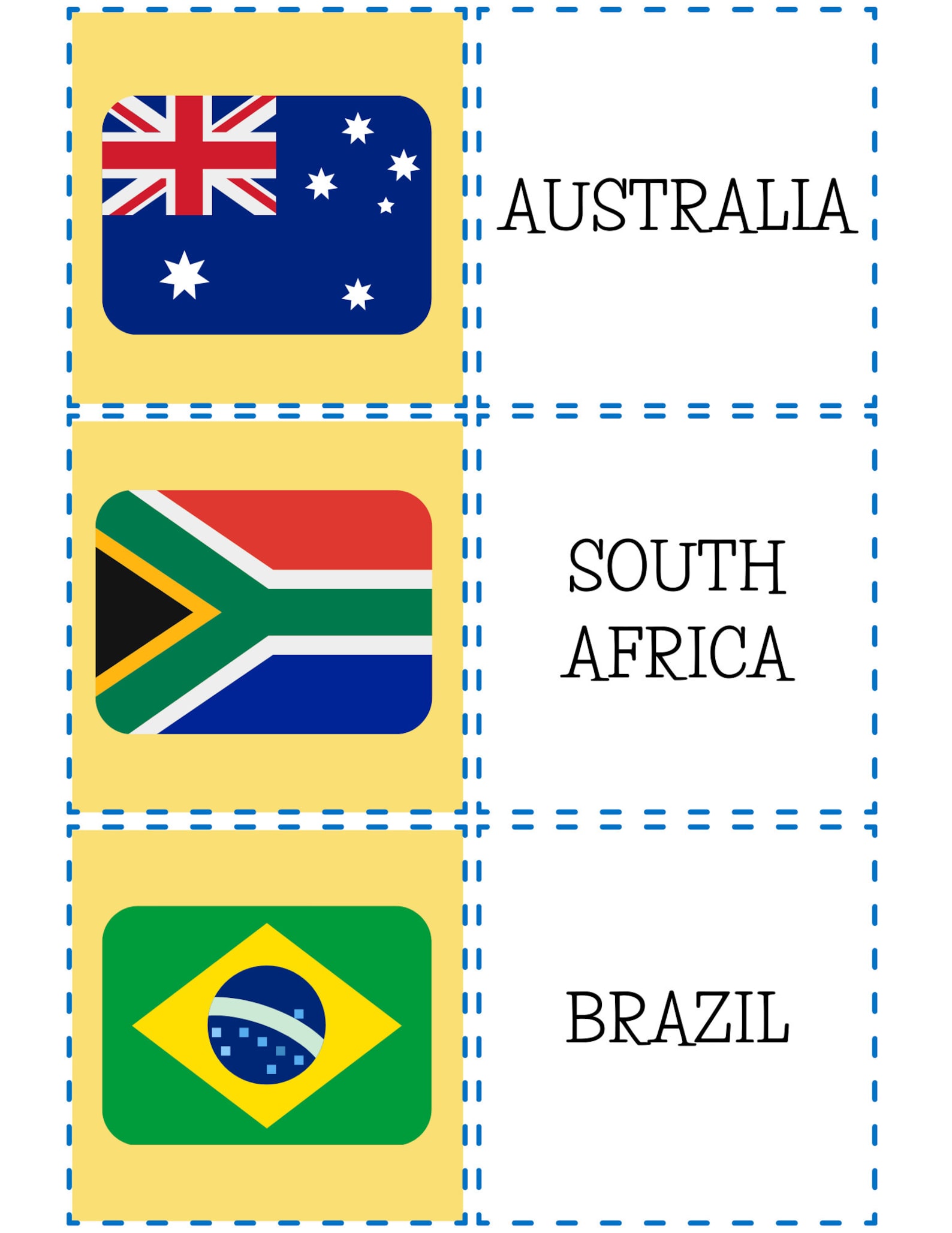 Task Box Activity Matching Flags 120 Flags of the World Matching Game With Printable Flash Cards - Etsy