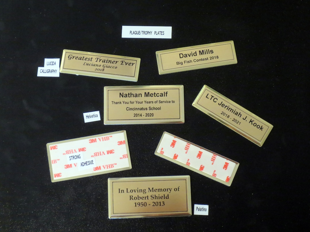 Trophy Plaque Plates Labels Custom Art Labels Etsy