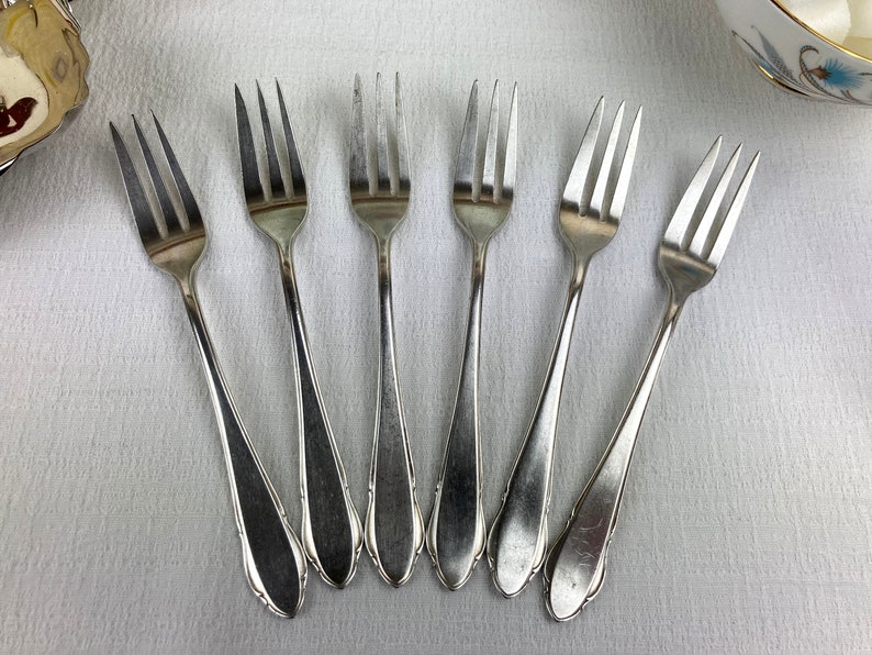WMF Berlin 90 Silver Plated 6 Cake Forks 6 1/8in 