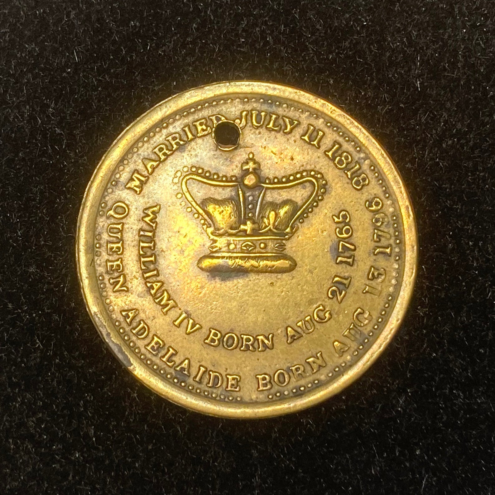 Medallion William IV & Queen Adelaide brass crowning token Etsy